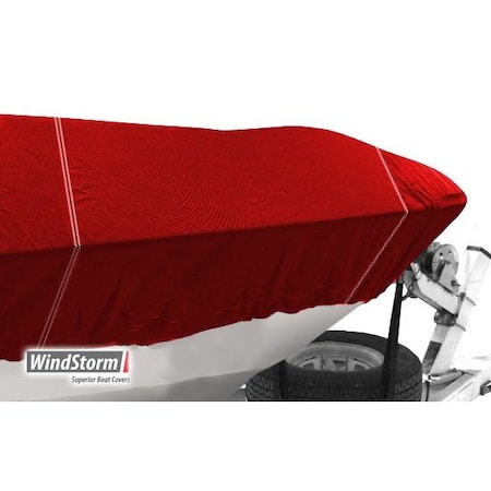 Eevelle Windstorm Boat Cover V HULL RUNABOUT Ski Tower w/Outboard 18' 6in. L 102in. W Red WSVSKT18102B-RED